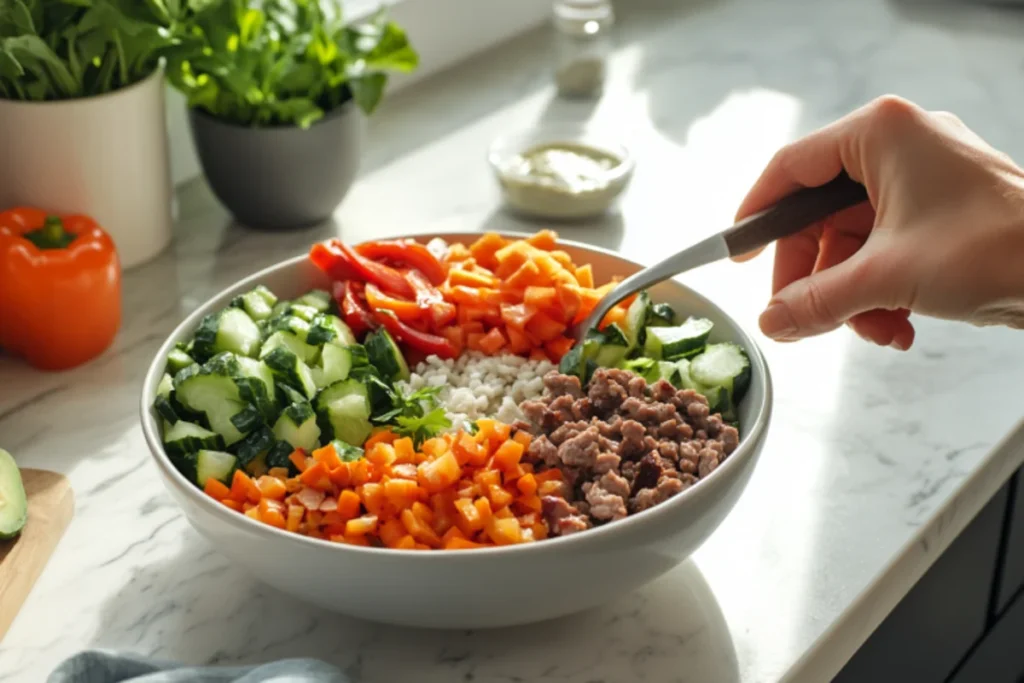 How many calories are in a burger bowl?