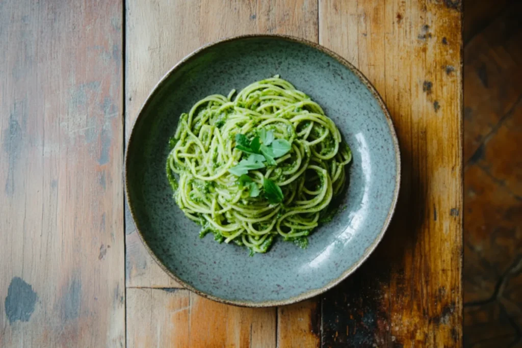 How many calories are in green spaghetti?