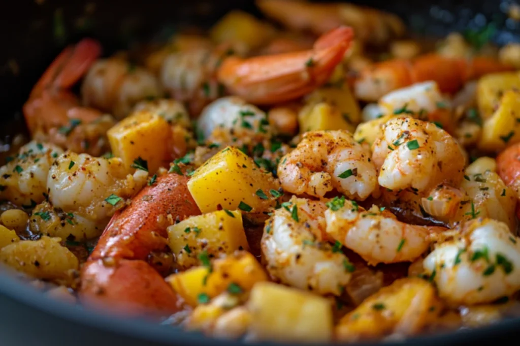 A homemade seafood boil sauce recipe with spices.