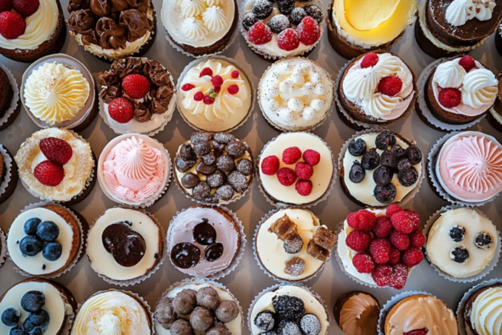 Delightful petite cakes displayed on a platter.