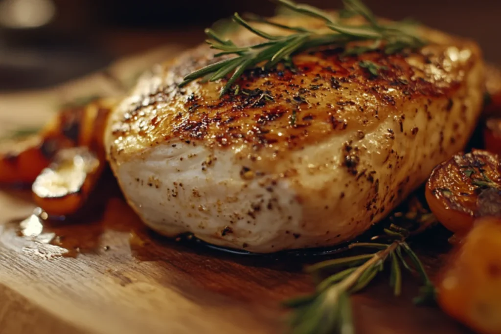 Delicious split chicken breast recipe ready to be served.