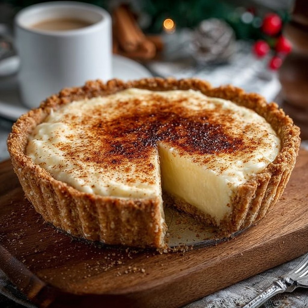 Christmas Eve Cinnamon-Vanilla Custard Pie – Creamy Holiday Dessert Magic