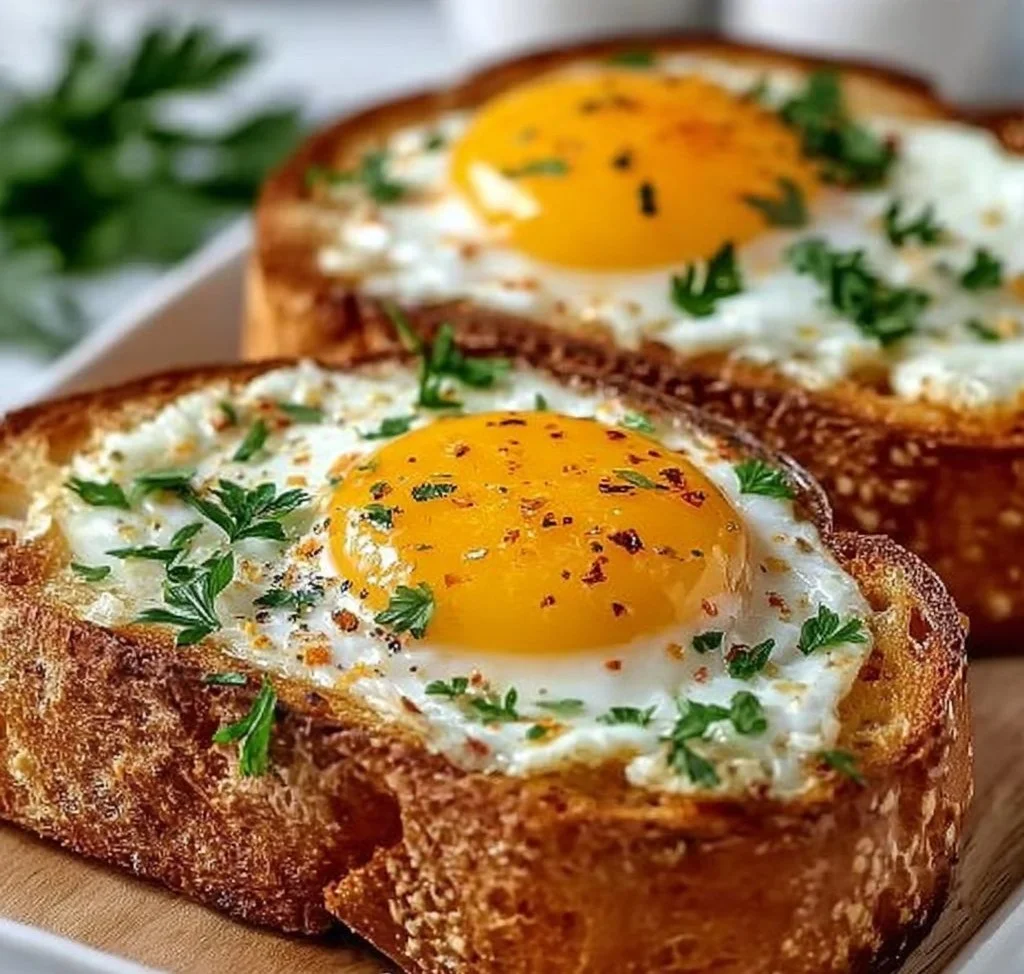 Delicious Air Fryer Egg and Cheese Toast served on a plate