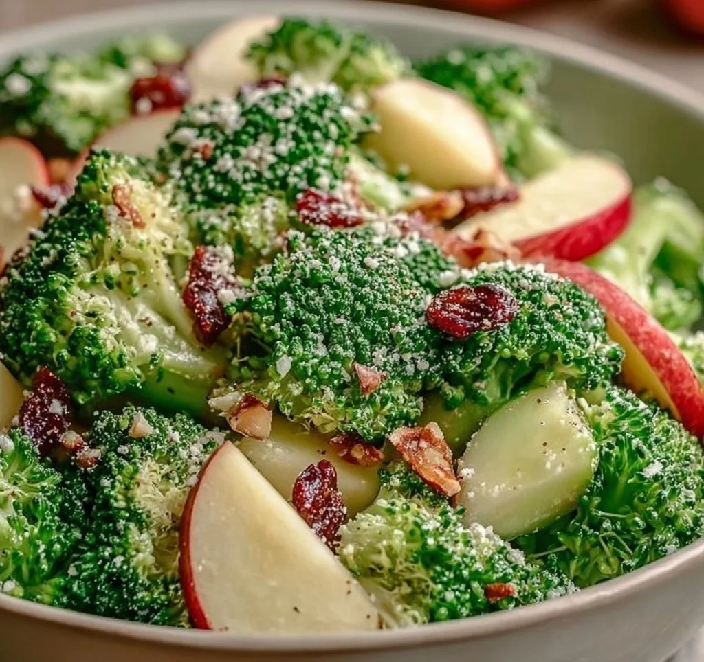 Delicious Apple Broccoli Salad with fresh apples, broccoli, and dressing