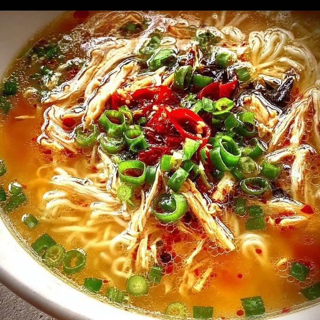 Classic Ginger Garlic Chicken Noodle Soup