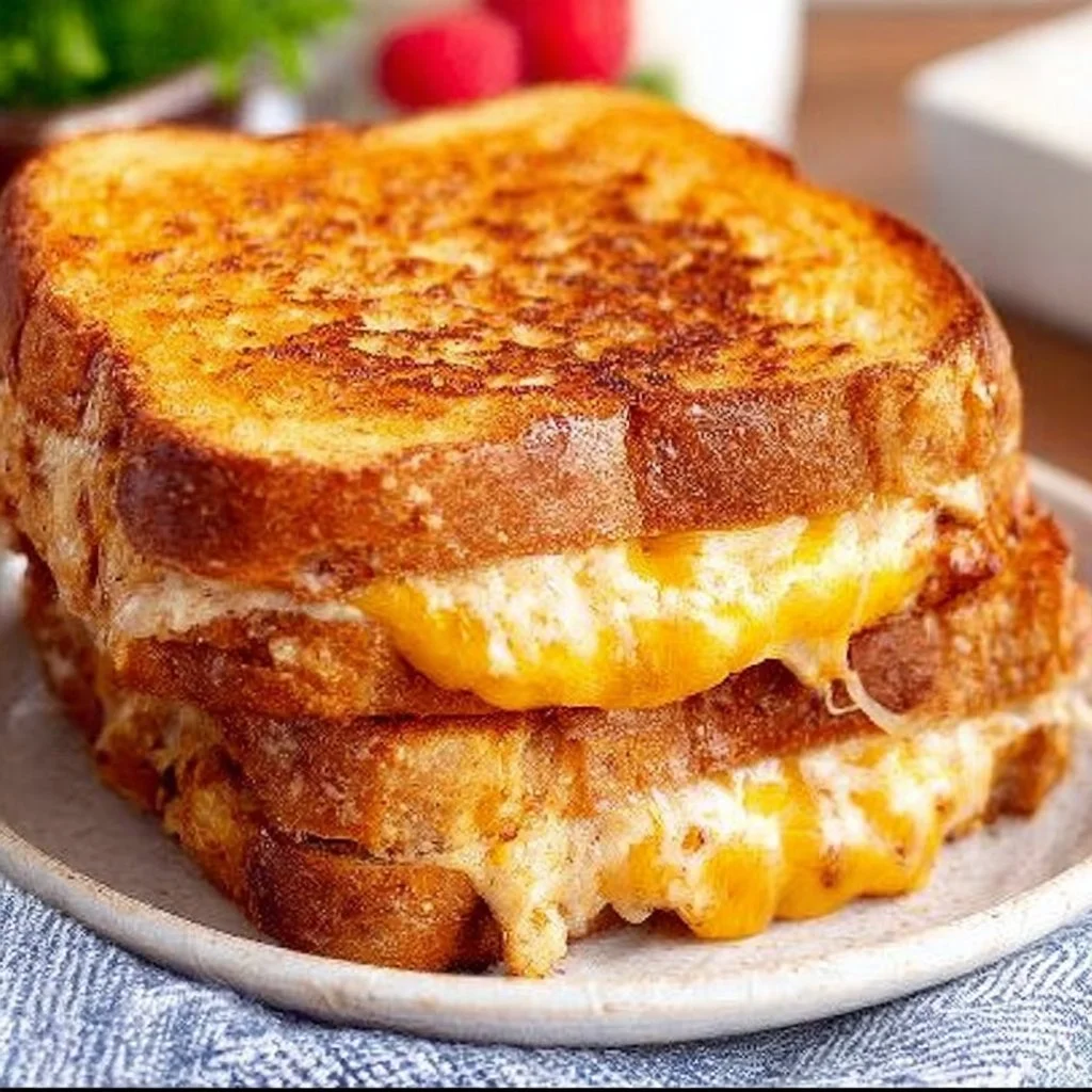 Delicious air fryer grilled cheese sandwich with melted cheese and crispy bread