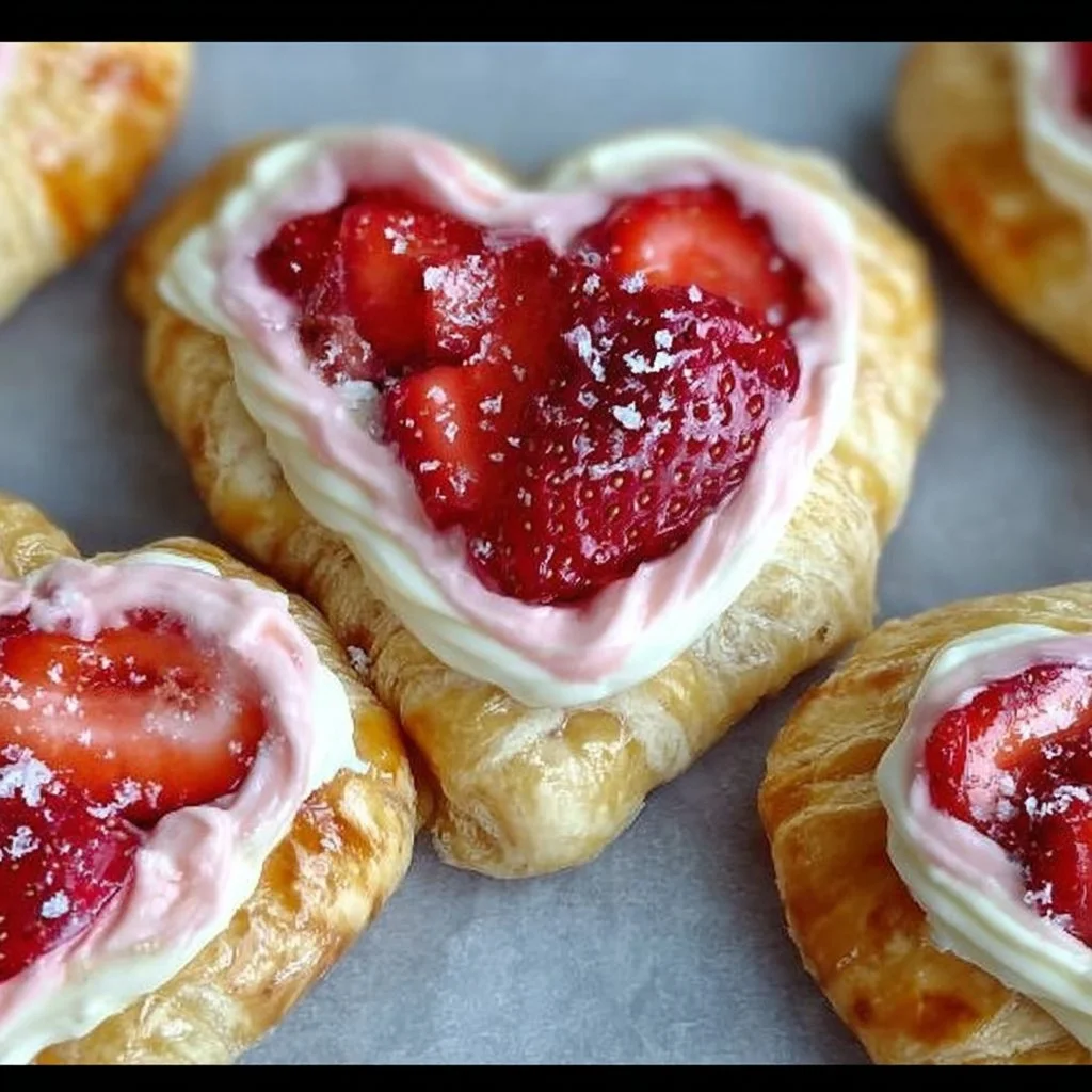 Strawberry Cream Cheese Heart Danishes