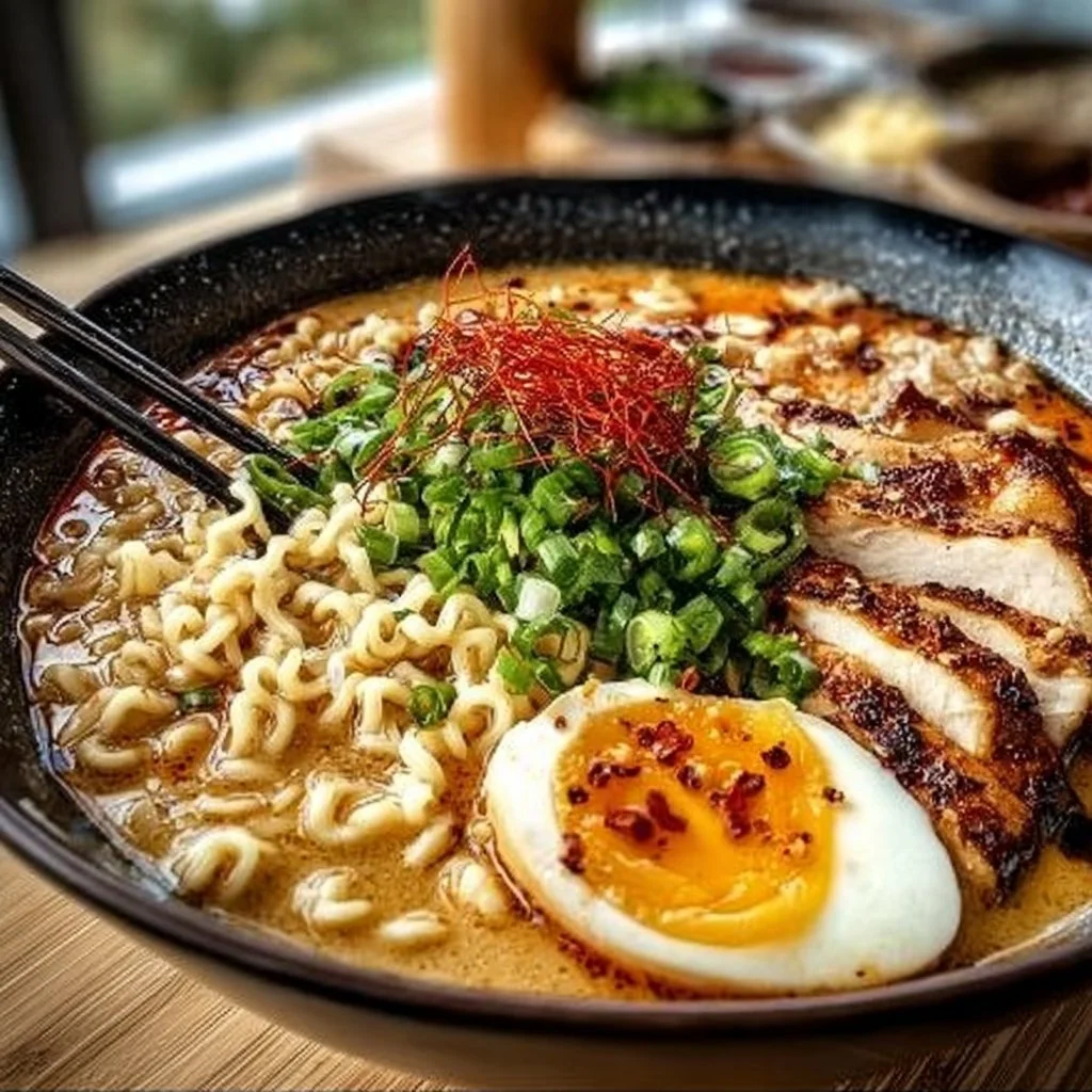 Creamy Garlic Chicken Ramen