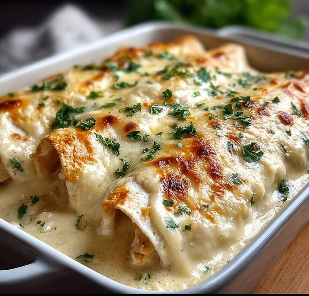 Creamy White Chicken Enchiladas
