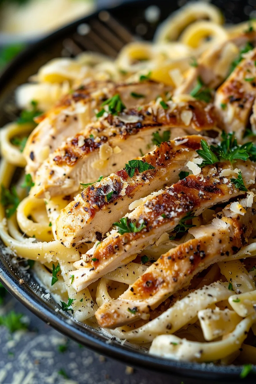 Healthy Garlic Parmesan Chicken Pasta