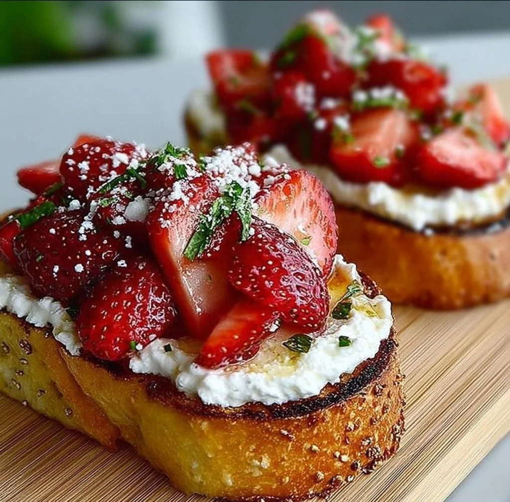 Roasted Strawberry Whipped Ricotta Toast