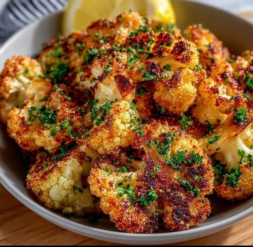 Parmesan Crusted Cauliflower Bites