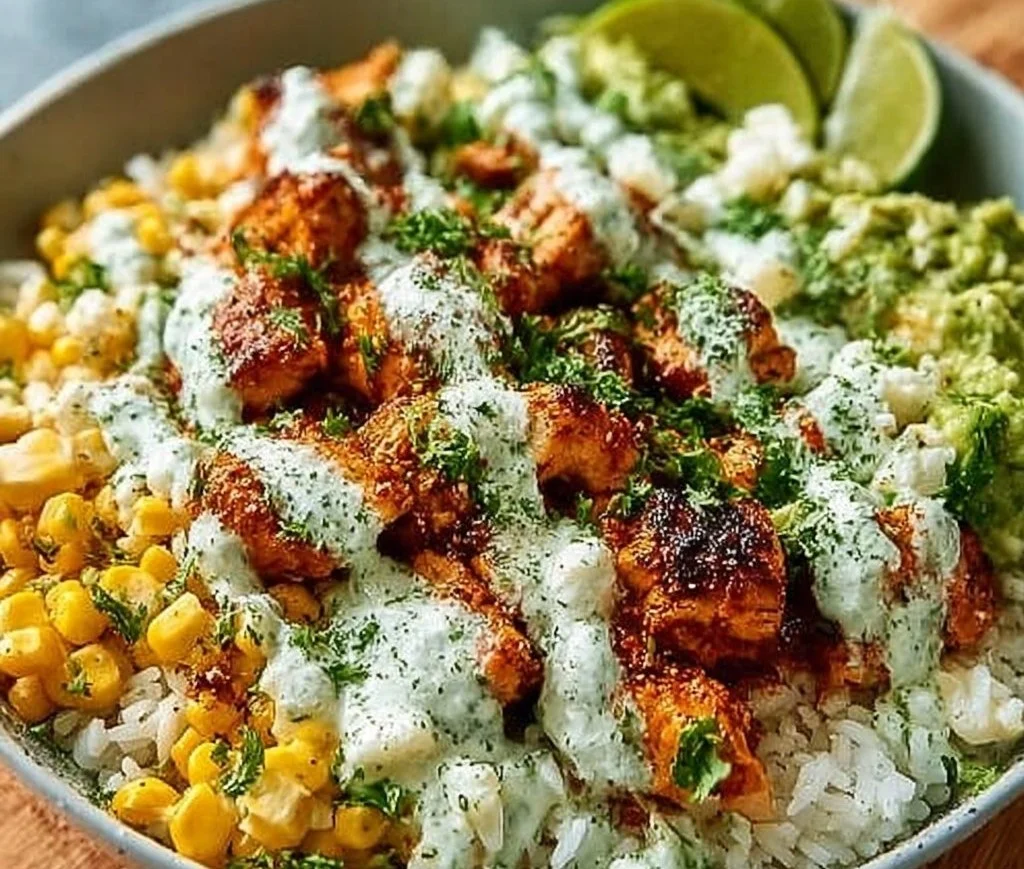 Street Corn Chicken Rice Bowl