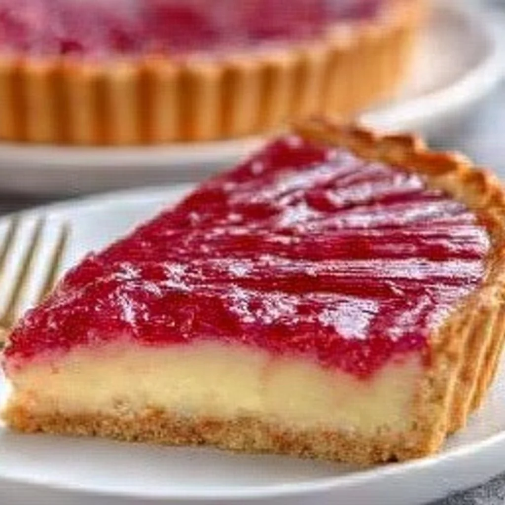 Sweet Rhubarb Custard Tart