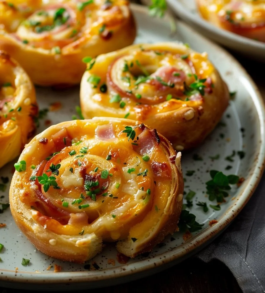 Easter Ham and Cheddar Pinwheels appetizer for festive celebrations