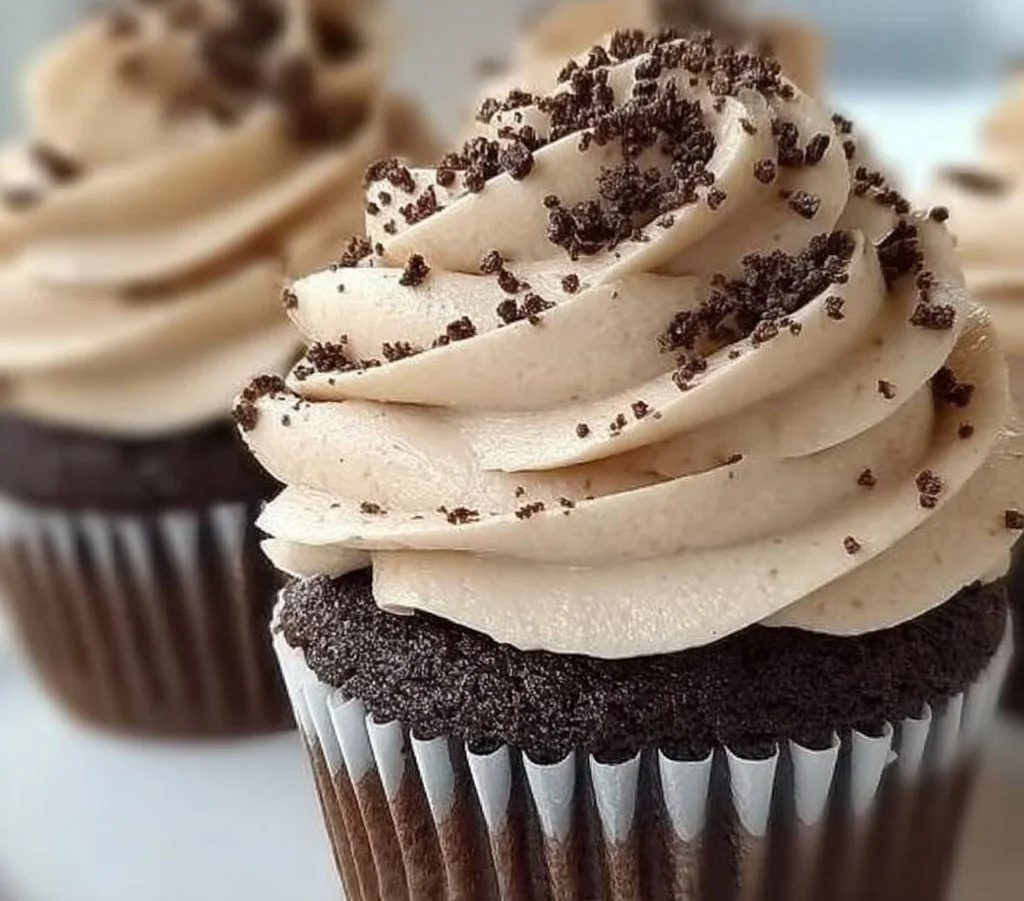 Espresso Brownie Cupcakes with Coffee Buttercream