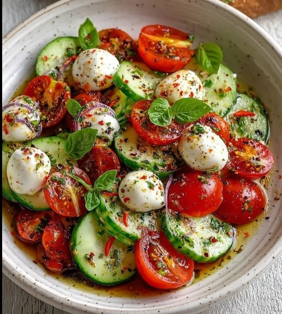 Fresh Cucumber Caprese Salad (10-Minute Summer Recipe)