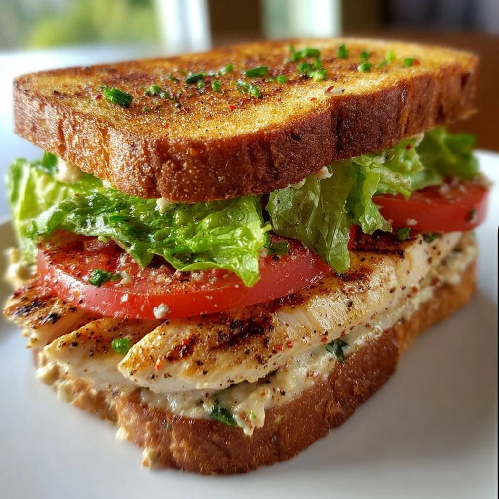 Garlic Butter, Lettuce, Tomato & Grilled Chicken Sandwich