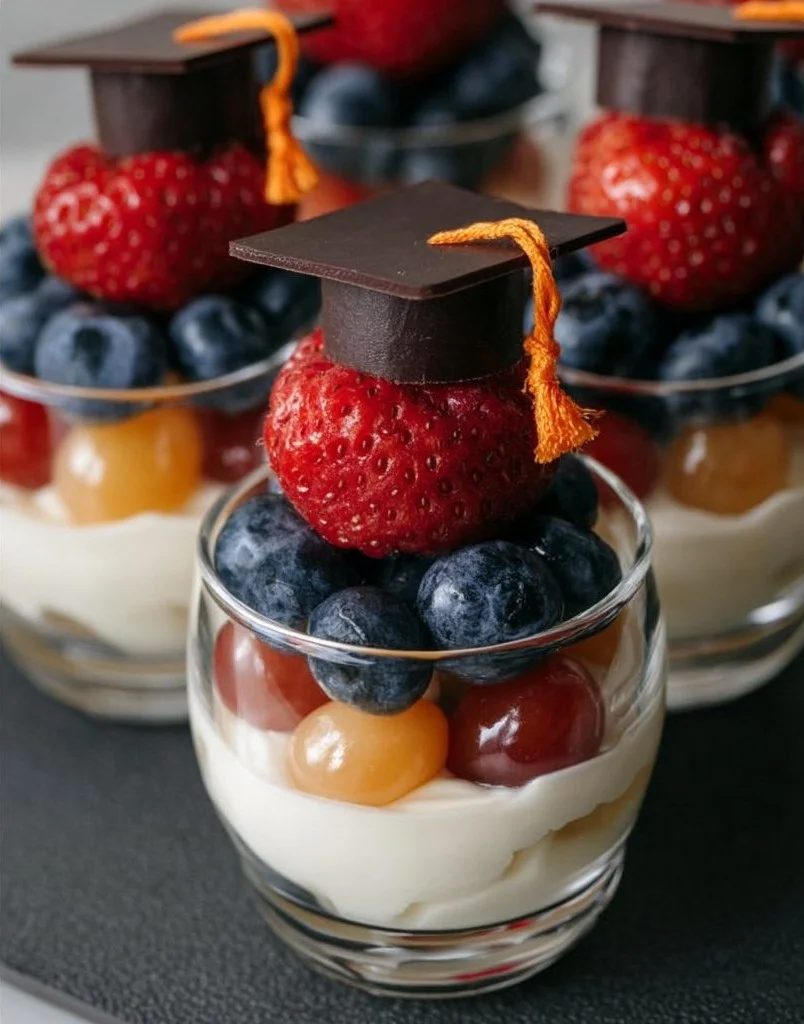 Graduate Cap Fruit Cups