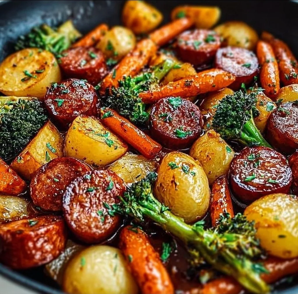 One-Pan Honey Garlic Kielbasa & Veggies
