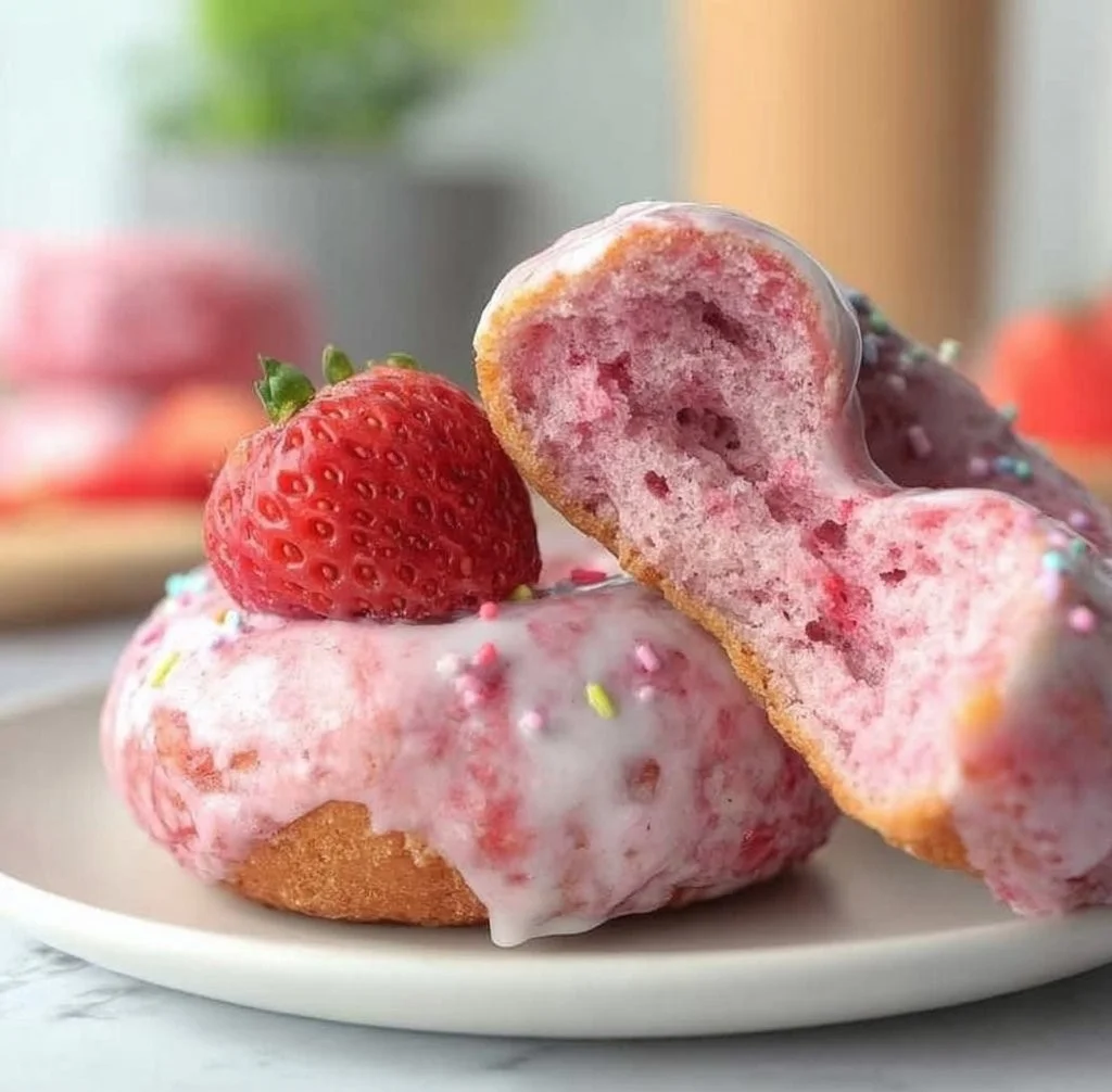 Strawberry Cake Donuts
